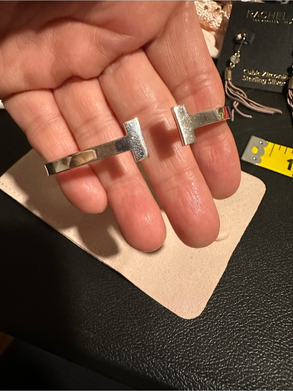Polished 925 Sterling Silver T-Detail bangle